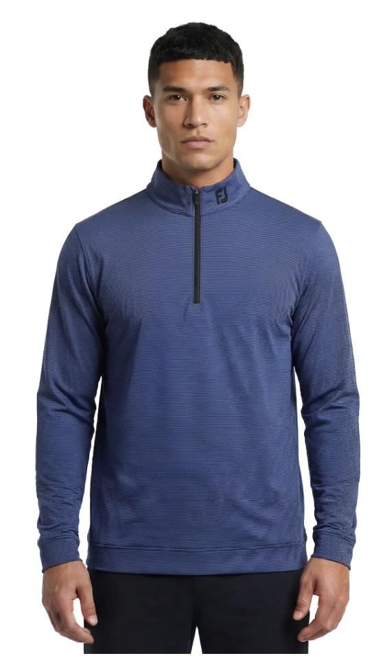 FootJoy Ottoman Stripe Chill-Out herr sweatshirt, svart/vivid violet