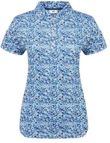 FootJoy Cap Sleeve Lisle dampolo, navy floral print