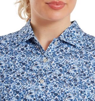 FootJoy Cap Sleeve Lisle dampolo, navy floral print