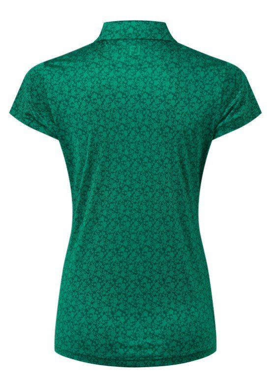 FootJoy Painted Floral Cap Sleeve Lisle dampolo, field green