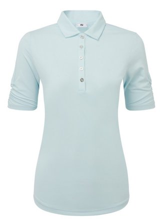 FootJoy Half Sleeve Ruched Lisle dampolo, glacial blue