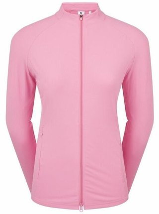 FootJoy Full-Zip Rib Midlayer dam sweatshirt, rosa
