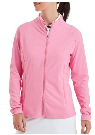 FootJoy Full-Zip Rib Midlayer dam sweatshirt, rosa