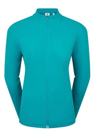 FootJoy Full-Zip Rib Midlayer dam sweatshirt, tile blue