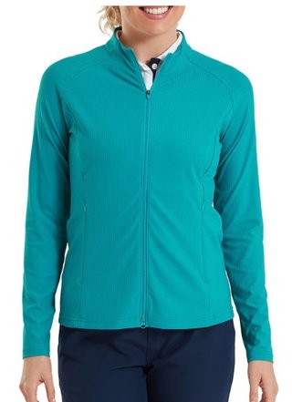 FootJoy Full-Zip Rib Midlayer dam sweatshirt, tile blue