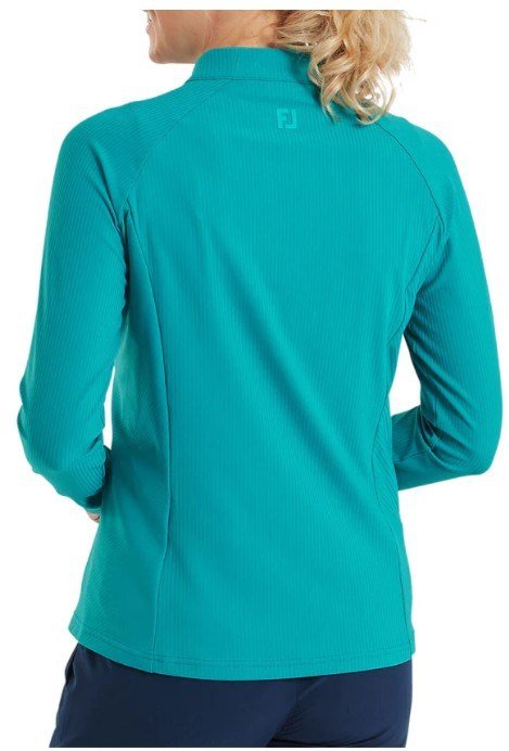 FootJoy Full-Zip Rib Midlayer dam sweatshirt, tile blue