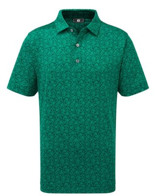 FootJoy Painted Floral Lisle junior polo, field green