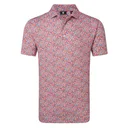 FootJoy Meadow Print Lisle herr polo, nantucket red/hambray/coastal blue