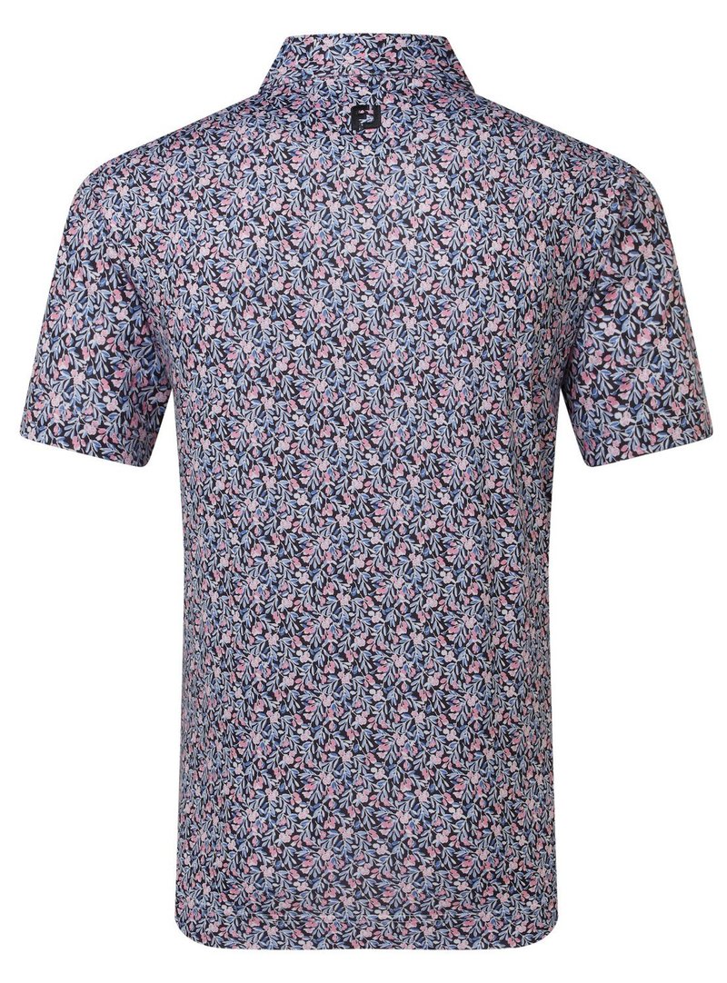 FootJoy Meadow Print Lisle herr polo, black/vivid violet/pink pop