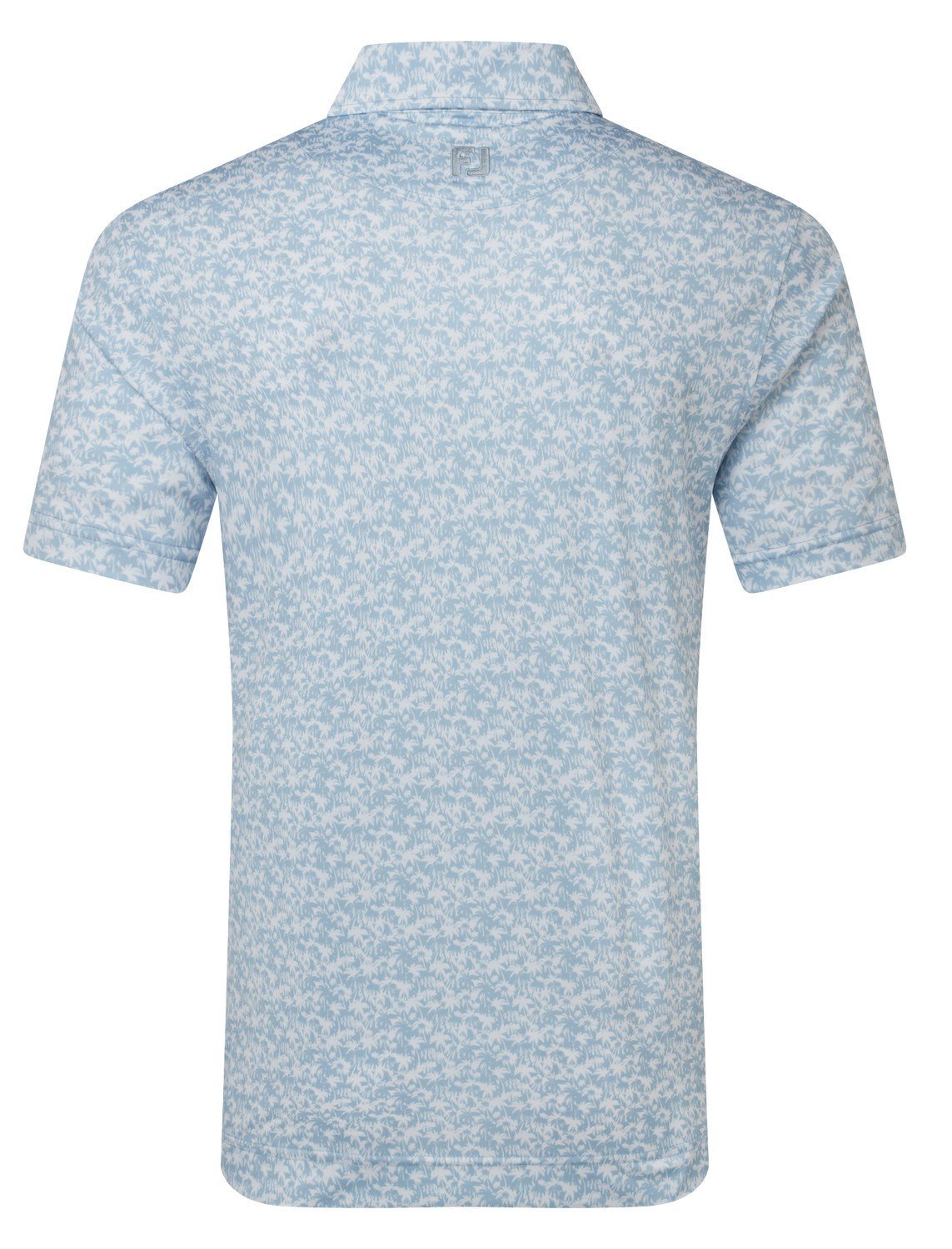 FootJoy Hidden Palm Print Lisle herr polo, chambray/white