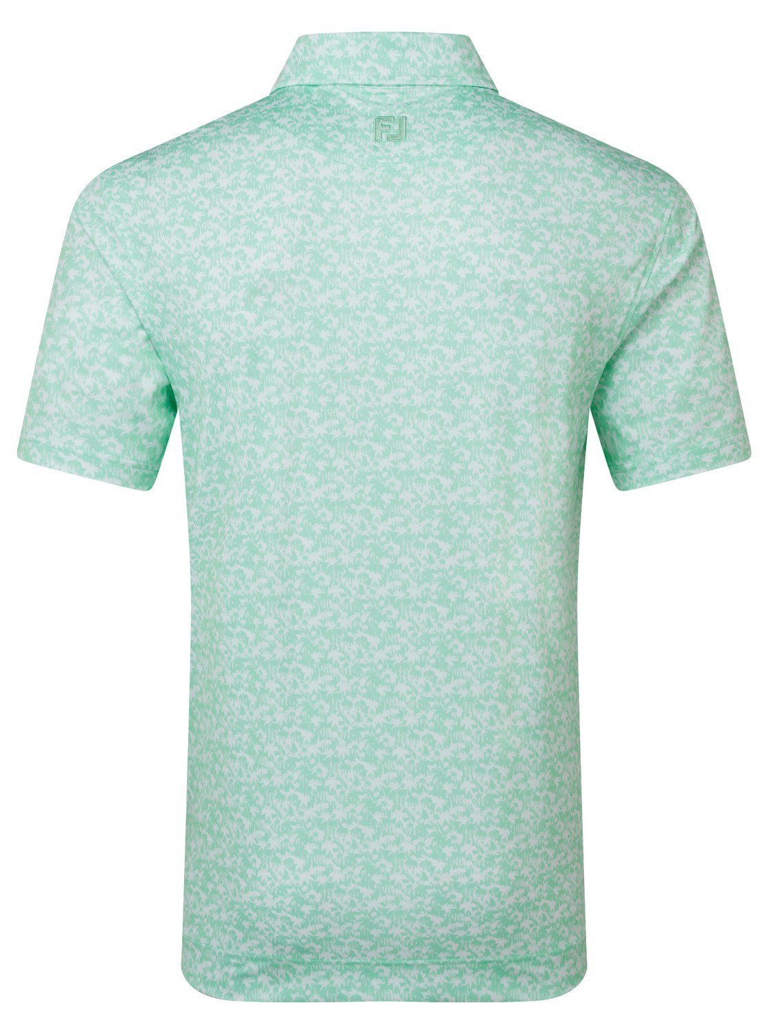 FootJoy Hidden Palm Print Lisle herr polo, sea glass/white