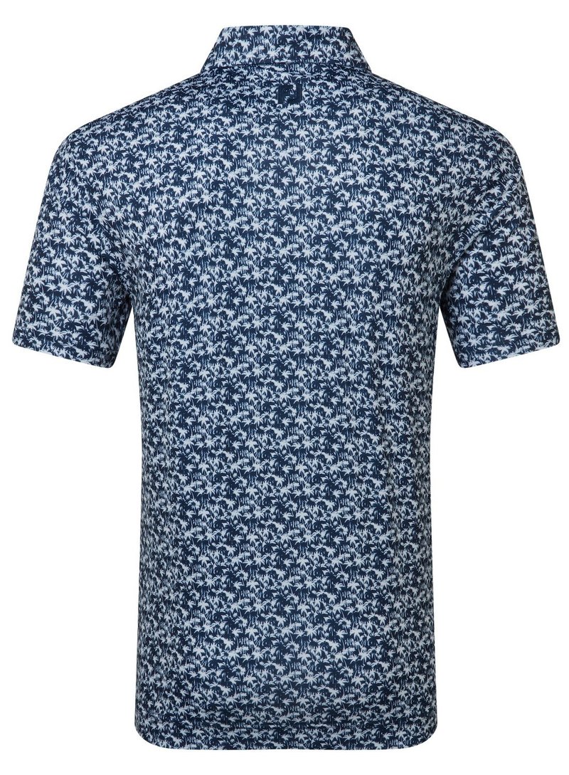 FootJoy Hidden Palm Print Lisle herr polo, navy/white