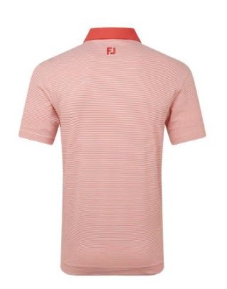 FootJoy Feeder Stripe Pique herr polo, nantucket red