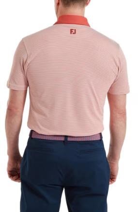 FootJoy Feeder Stripe Pique herr polo, nantucket red