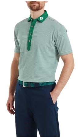 FootJoy Feeder Stripe Pique herr polo, field green