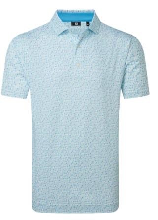 FootJoy Surfs Up Print Lisle herr polo, deep reef/white/sea glass/blue reef