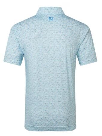 FootJoy Surfs Up Print Lisle herr polo, deep reef/white/sea glass/blue reef