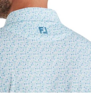 FootJoy Surfs Up Print Lisle herr polo, deep reef/white/sea glass/blue reef