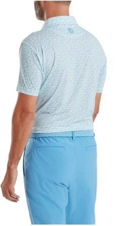 FootJoy Surfs Up Print Lisle herr polo, deep reef/white/sea glass/blue reef