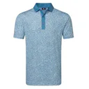 FootJoy Condensed Camo Print Lisle herr polo, white/chambray/coastal blue