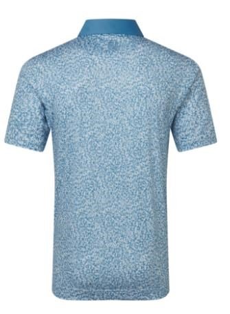 FootJoy Condensed Camo Print Lisle herr polo, white/chambray/coastal blue