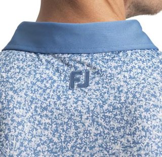 FootJoy Condensed Camo Print Lisle herr polo, white/chambray/coastal blue