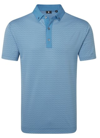 FootJoy Star Geo Jacquard herr polo, coastal blue