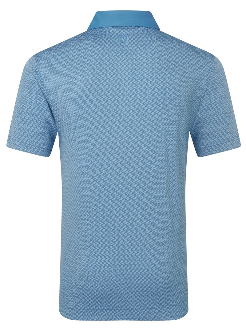 FootJoy Star Geo Jacquard herr polo, coastal blue