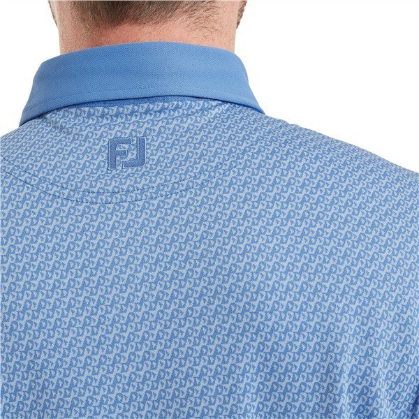 FootJoy Star Geo Jacquard herr polo, coastal blue