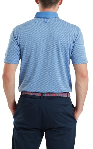 FootJoy Star Geo Jacquard herr polo, coastal blue