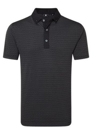 FootJoy Star Geo Jacquard herr polo, svart