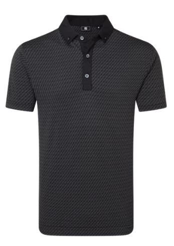 FootJoy Star Geo Jacquard herr polo, svart