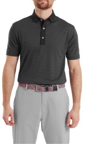 FootJoy Star Geo Jacquard herr polo, svart
