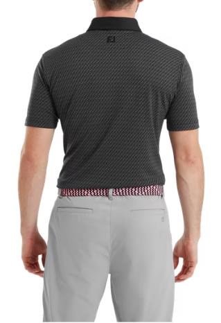 FootJoy Star Geo Jacquard herr polo, svart