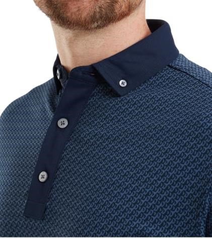 FootJoy Star Geo Jacquard herr polo, navy