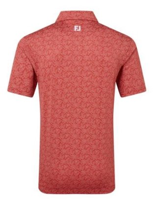 FootJoy Wingtip Floral Lisle herr polo, nantucket red/white