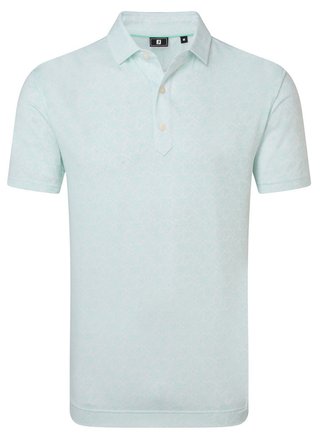 FootJoy Wingtip Floral Lisle herr polo, white/sea glass
