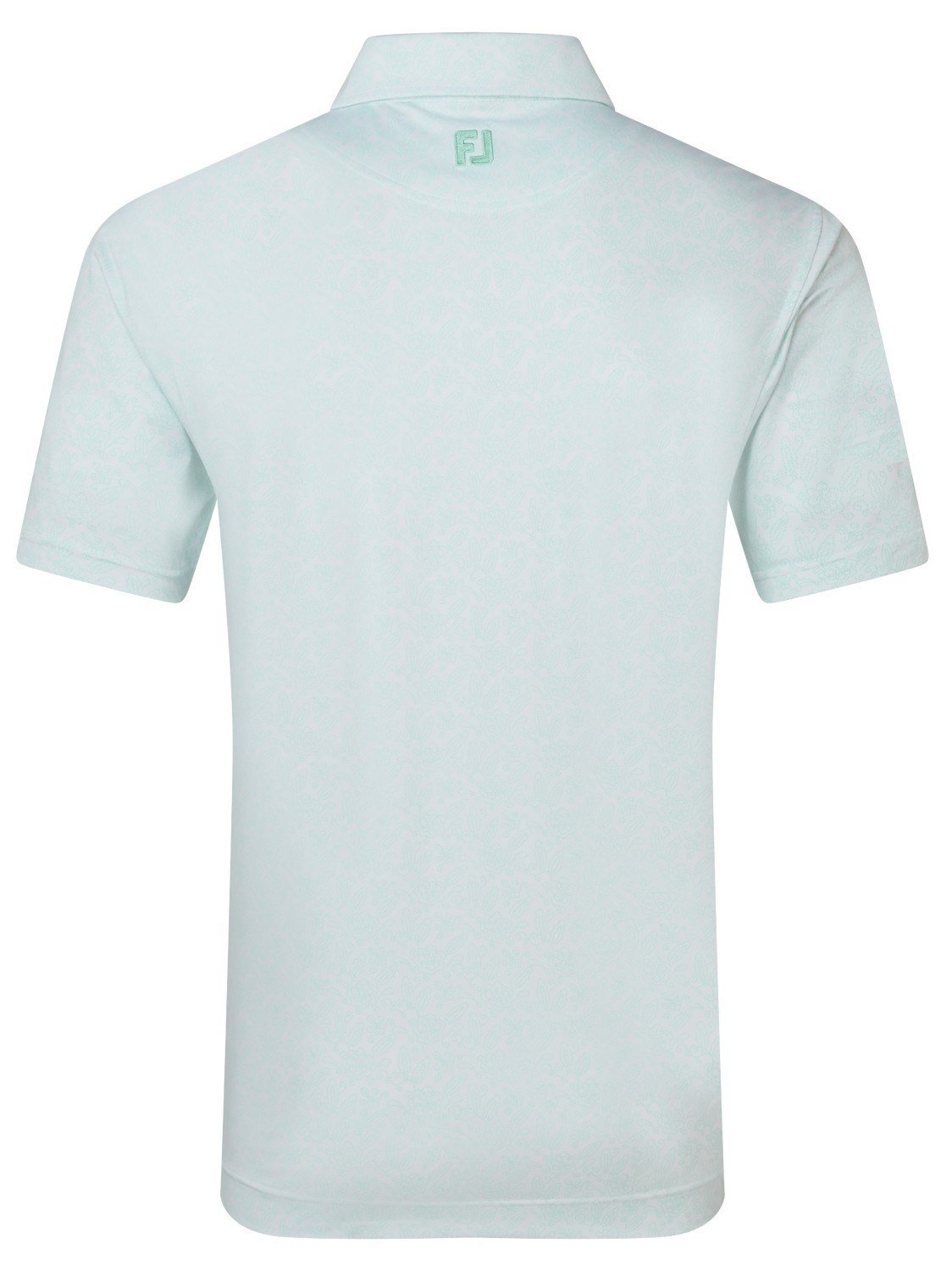 FootJoy Wingtip Floral Lisle herr polo, white/sea glass