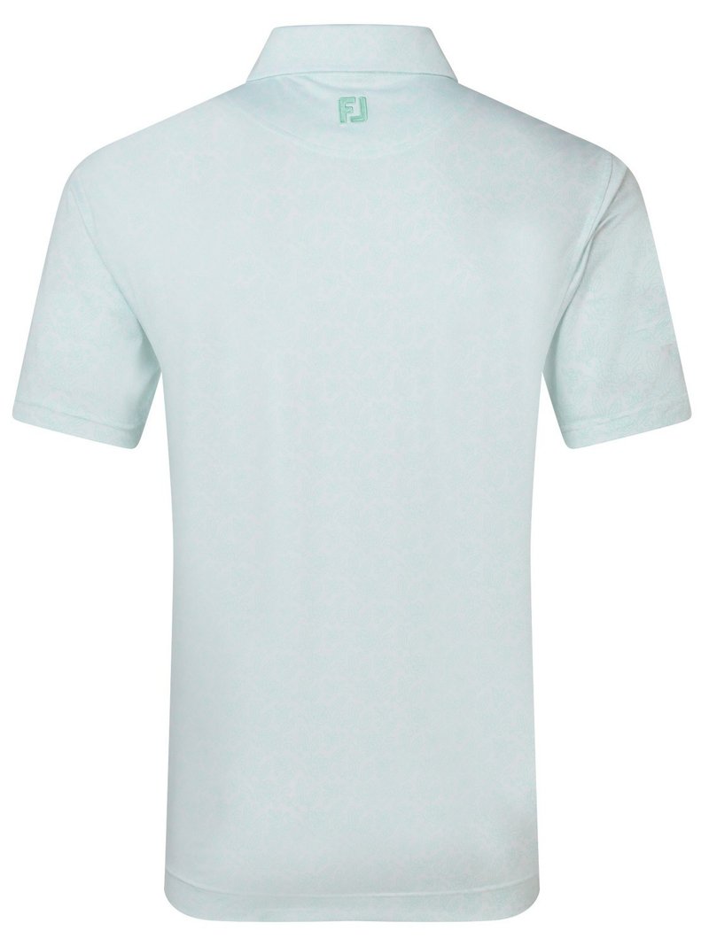 FootJoy Wingtip Floral Lisle herr polo, white/sea glass