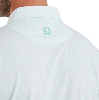FootJoy Wingtip Floral Lisle herr polo, white/sea glass