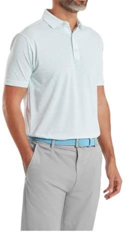 FootJoy Wingtip Floral Lisle herr polo, white/sea glass