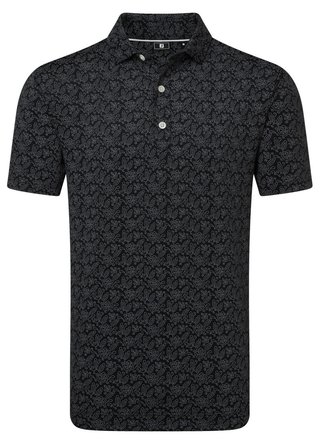 FootJoy Wingtip Floral Lisle herr polo, svart/vit