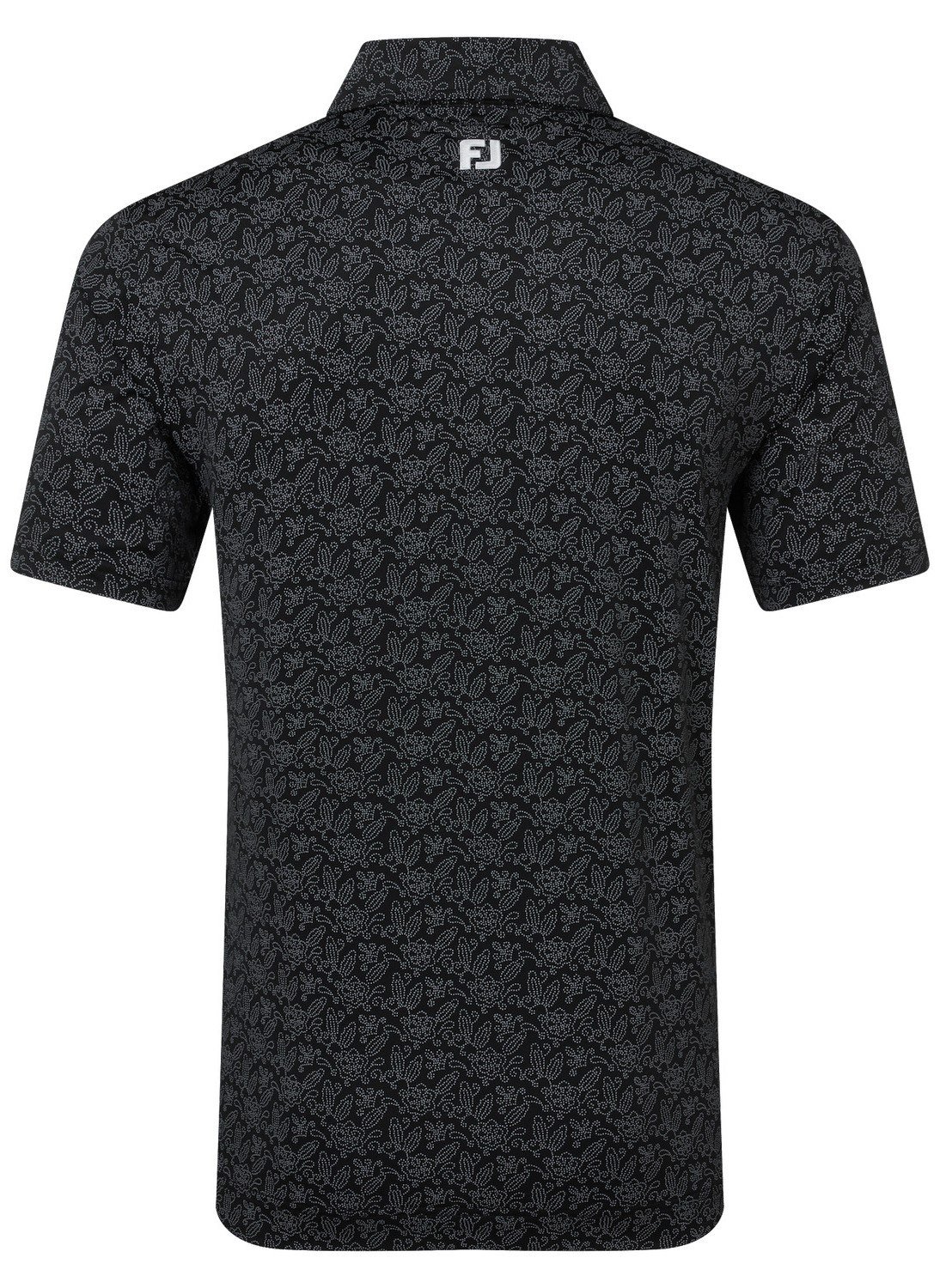 FootJoy Wingtip Floral Lisle herr polo, svart/vit