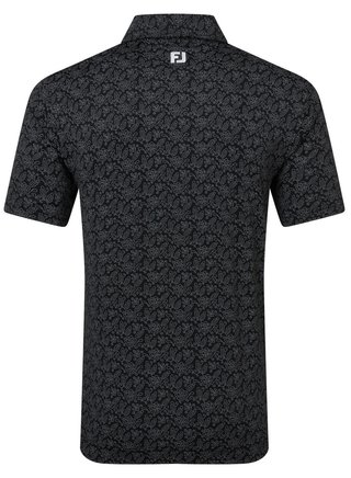 FootJoy Wingtip Floral Lisle herr polo, svart/vit