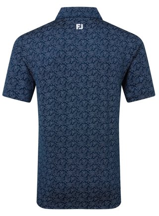 FootJoy Wingtip Floral Lisle herr polo, navy/white
