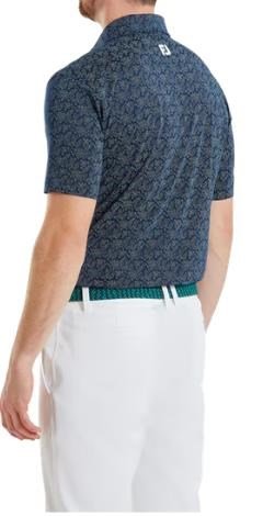 FootJoy Wingtip Floral Lisle herr polo, navy/white