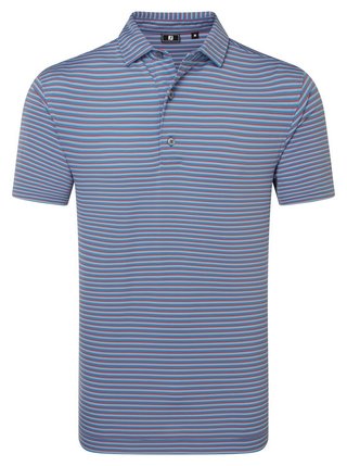 FootJoy Shadow Stripe Lisle herr polo, coastal blue
