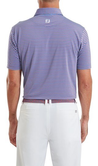 FootJoy Shadow Stripe Lisle herr polo, coastal blue