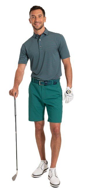 FootJoy Shadow Stripe Lisle herr polo, navy