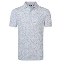 FootJoy Watercolour Floral Print Pique herr polo, white/chambray/nantucket red